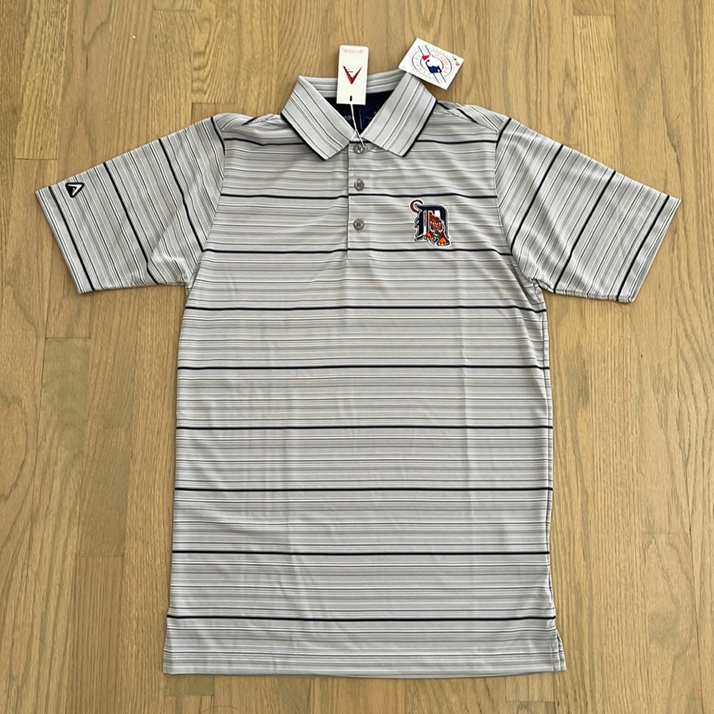 Detroit Tigers polo Antigua Polo Shirt Striped